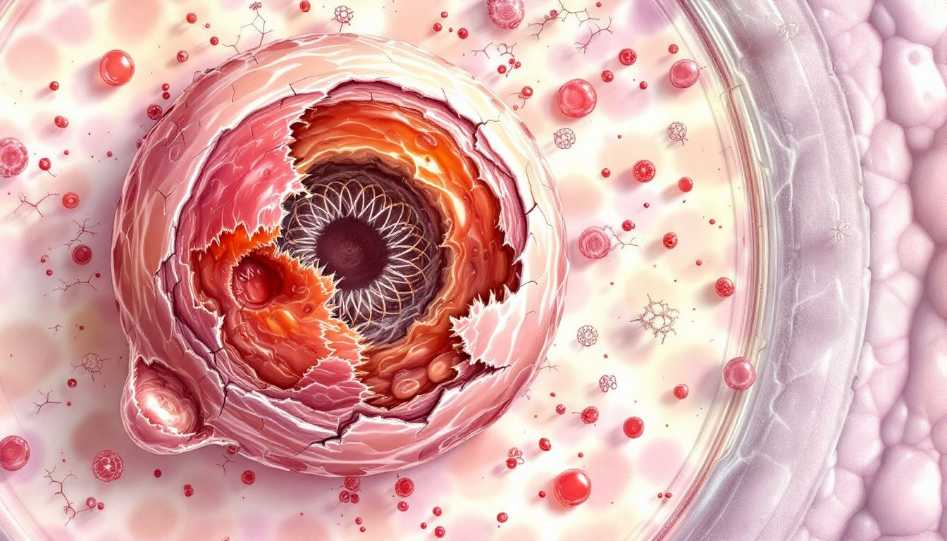 Visual representation of blood cells affected by vitamin B12 deficiency.